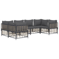 Thumbnail for 6-tlg. Garten-Lounge-Set mit Kissen Anthrazit Poly Rattan