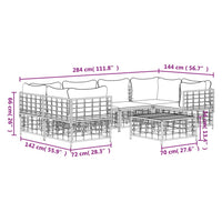 Thumbnail for 7-tlg. Garten-Lounge-Set mit Kissen Anthrazit Poly Rattan