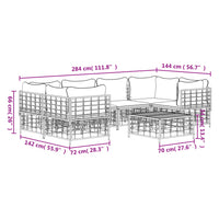 Thumbnail for 7-tlg. Garten-Lounge-Set mit Kissen Anthrazit Poly Rattan