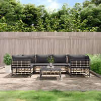 Thumbnail for 7-tlg. Garten-Lounge-Set mit Kissen Anthrazit Poly Rattan