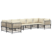 Thumbnail for 7-tlg. Garten-Lounge-Set mit Kissen Anthrazit Poly Rattan