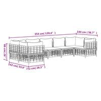 Thumbnail for 7-tlg. Garten-Lounge-Set mit Kissen Anthrazit Poly Rattan