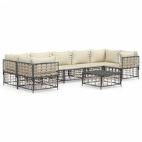 Thumbnail for 8-tlg. Garten-Lounge-Set mit Kissen Anthrazit Poly Rattan
