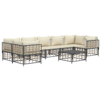 Thumbnail for 8-tlg. Garten-Lounge-Set mit Kissen Anthrazit Poly Rattan