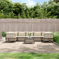 Thumbnail for 8-tlg. Garten-Lounge-Set mit Kissen Anthrazit Poly Rattan