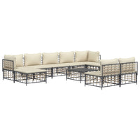 Thumbnail for 10-tlg. Garten-Lounge-Set mit Kissen Anthrazit Poly Rattan