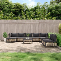 Thumbnail for 10-tlg. Garten-Lounge-Set mit Kissen Anthrazit Poly Rattan