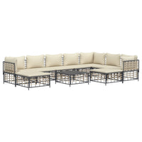 Thumbnail for 10-tlg. Garten-Lounge-Set mit Kissen Anthrazit Poly Rattan