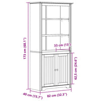 Thumbnail for Bücherregal BODO Weiß und Braun 82x40x173 cm Massivholz Kiefer