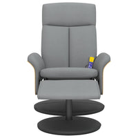 Thumbnail for Massagesessel mit Fußhocker Hellgrau Stoff