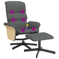Thumbnail for Massagesessel mit Fußhocker Dunkelgrau Stoff