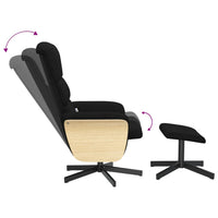 Thumbnail for Massagesessel mit Fußhocker Schwarz Stoff