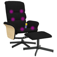 Thumbnail for Massagesessel mit Fußhocker Schwarz Stoff
