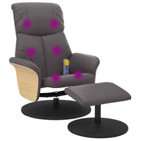Thumbnail for Massagesessel mit Fußhocker Grau Kunstleder