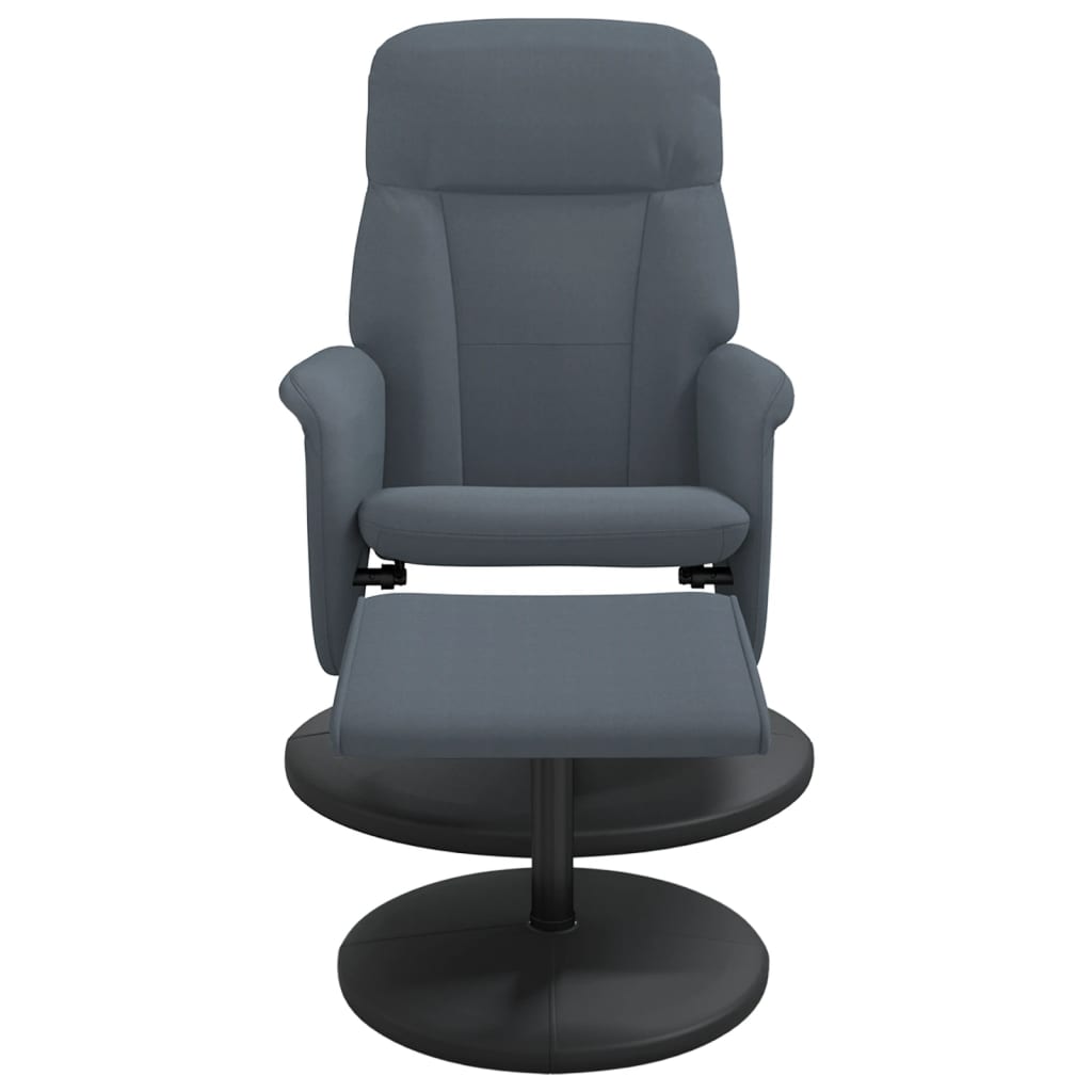 Relaxsessel mit Hocker Dunkelgrau Samt