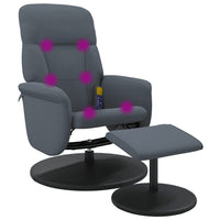 Thumbnail for Massagesessel mit Fußhocker Dunkelgrau Samt