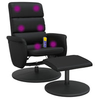Thumbnail for Massagesessel mit Fußhocker Schwarz Kunstleder