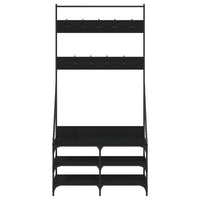 Thumbnail for Kleiderständer mit Schuhablage Schwarz 90x34x184 cm