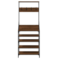 Thumbnail for Kleiderständer mit Schuhablage Braun Eiche-Optik 70x34x184 cm