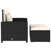 Thumbnail for Gartensofa mit Kissen 2-Sitzer Schwarz Poly Rattan