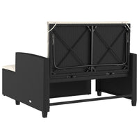 Thumbnail for Gartensofa mit Kissen 2-Sitzer Schwarz Poly Rattan