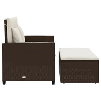Thumbnail for Gartensofa mit Kissen 2-Sitzer Braun Poly Rattan
