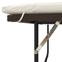 Thumbnail for Gartensofa mit Kissen 2-Sitzer Braun Poly Rattan