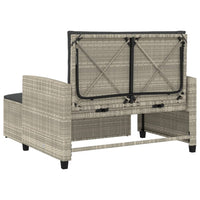 Thumbnail for Gartensofa mit Kissen 2-Sitzer Hellgrau Poly Rattan