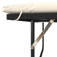 Thumbnail for Gartensofa mit Kissen 2-Sitzer Schwarz Poly Rattan&Akazienholz