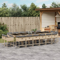 Thumbnail for 17-tlg. Garten-Essgruppe mit Kissen Beigemischung Poly Rattan