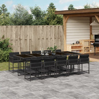 Thumbnail for 11-tlg. Garten-Essgruppe mit Kissen Schwarz Poly Rattan