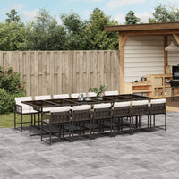 Thumbnail for 13-tlg. Garten-Essgruppe mit Kissen Braun Poly Rattan