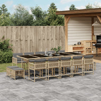 Thumbnail for 15-tlg. Garten-Essgruppe mit Kissen Beigemischung Poly Rattan