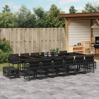 Thumbnail for 17-tlg. Garten-Essgruppe mit Kissen Schwarz Poly Rattan