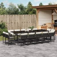 Thumbnail for 15-tlg. Garten-Essgruppe mit Kissen Schwarz Poly Rattan