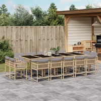 Thumbnail for 15-tlg. Garten-Essgruppe mit Kissen Beigemischung Poly Rattan