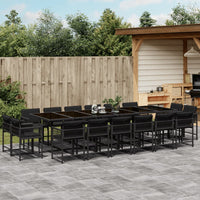 Thumbnail for 17-tlg. Garten-Essgruppe mit Kissen Schwarz Poly Rattan