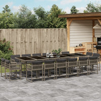 Thumbnail for 17-tlg. Garten-Essgruppe mit Kissen Grau Poly Rattan