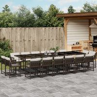 Thumbnail for 17-tlg. Garten-Essgruppe mit Kissen Braun Poly Rattan