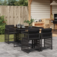 Thumbnail for 5-tlg. Garten-Essgruppe mit Kissen Schwarz Poly Rattan