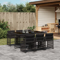 Thumbnail for 7-tlg. Garten-Essgruppe mit Kissen Schwarz Poly Rattan