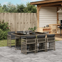 Thumbnail for 7-tlg. Garten-Essgruppe mit Kissen Grau Poly Rattan