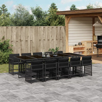 Thumbnail for 11-tlg. Garten-Essgruppe mit Kissen Schwarz Poly Rattan