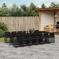 Thumbnail for 13-tlg. Garten-Essgruppe mit Kissen Schwarz Poly Rattan