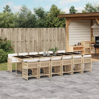 Thumbnail for 13-tlg. Garten-Essgruppe mit Kissen Beige Poly Rattan