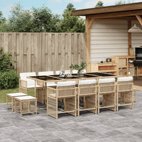 Thumbnail for 13-tlg. Garten-Essgruppe mit Kissen Beige Poly Rattan
