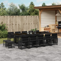 Thumbnail for 15-tlg. Garten-Essgruppe mit Kissen Schwarz Poly Rattan