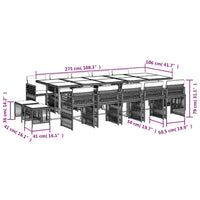Thumbnail for 15-tlg. Garten-Essgruppe mit Kissen Braun Poly Rattan