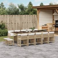 Thumbnail for 15-tlg. Garten-Essgruppe mit Kissen Beige Poly Rattan