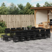 Thumbnail for 17-tlg. Garten-Essgruppe mit Kissen Schwarz Poly Rattan
